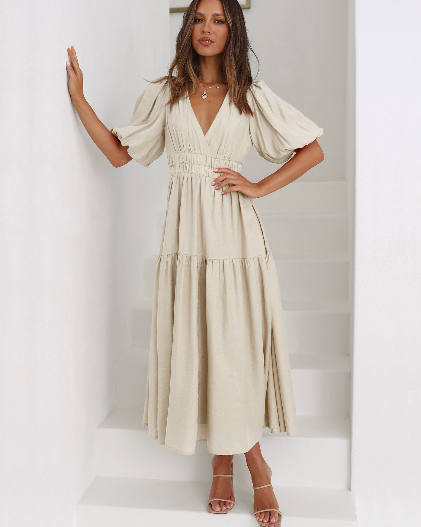 Bethany | Jurk met Pofmouwen
