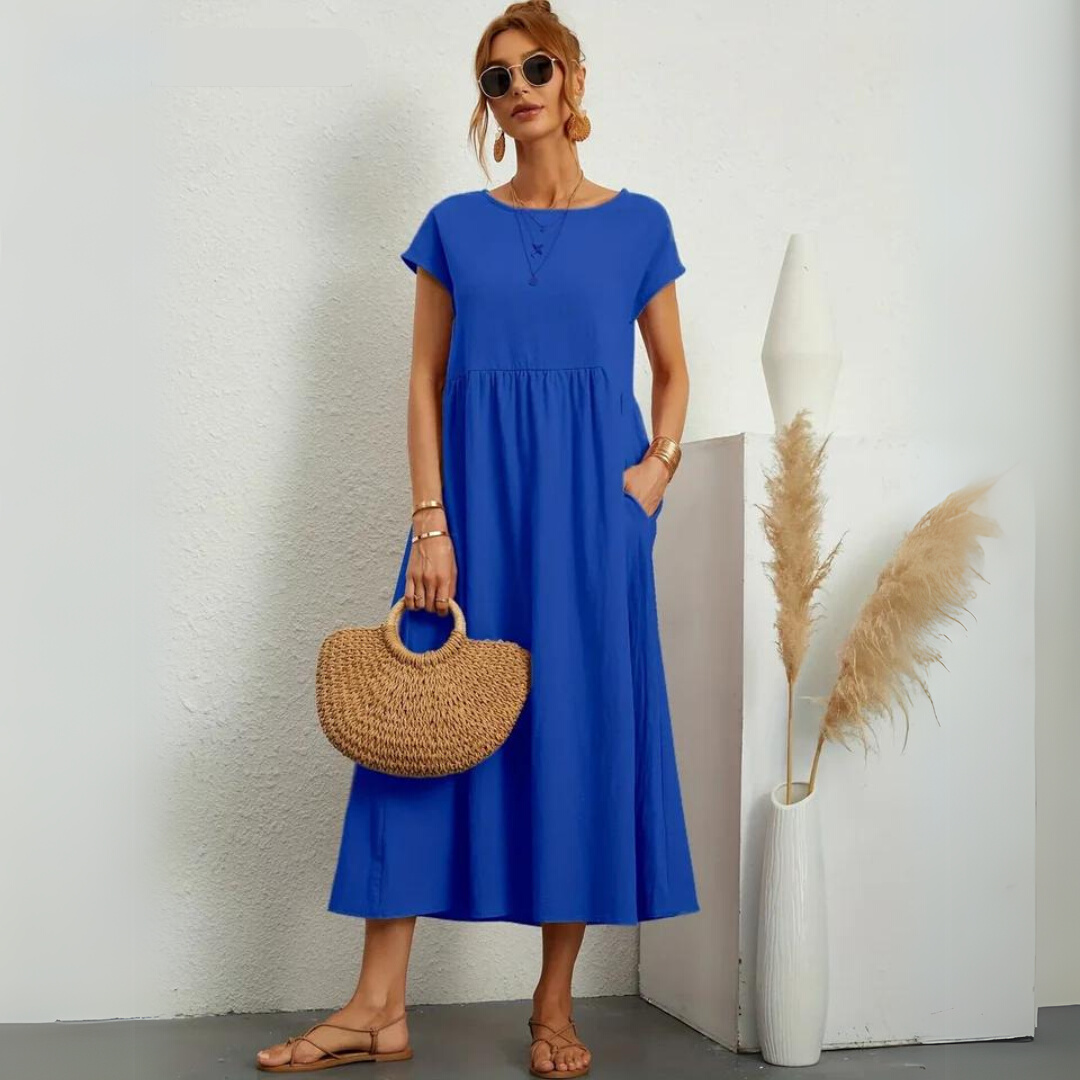 Isla – 100% Pure Katoenen Casual Midi-jurk