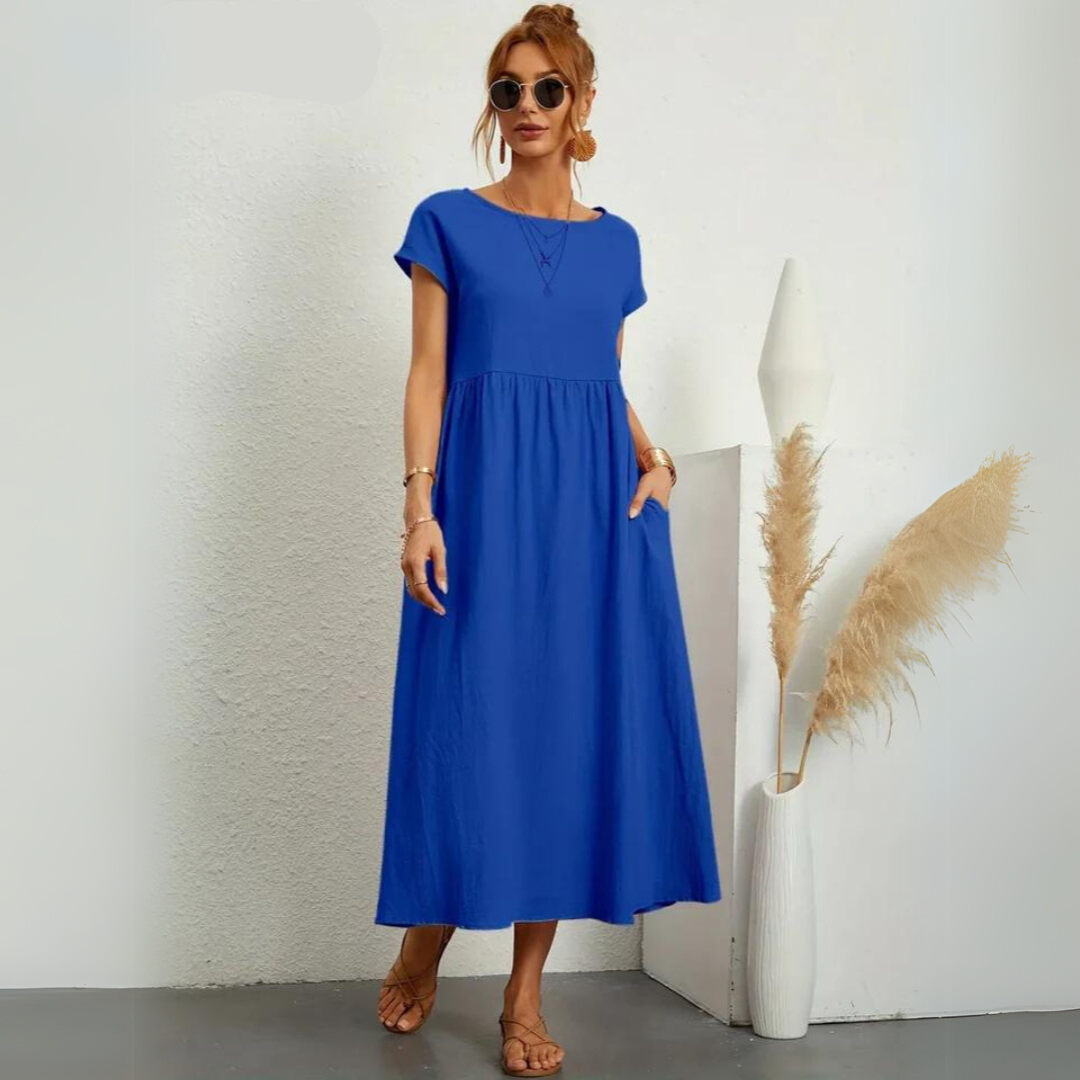 Isla – 100% Pure Katoenen Casual Midi-jurk