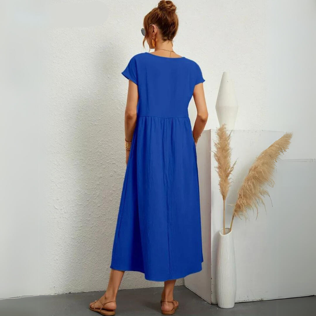 Isla – 100% Pure Katoenen Casual Midi-jurk