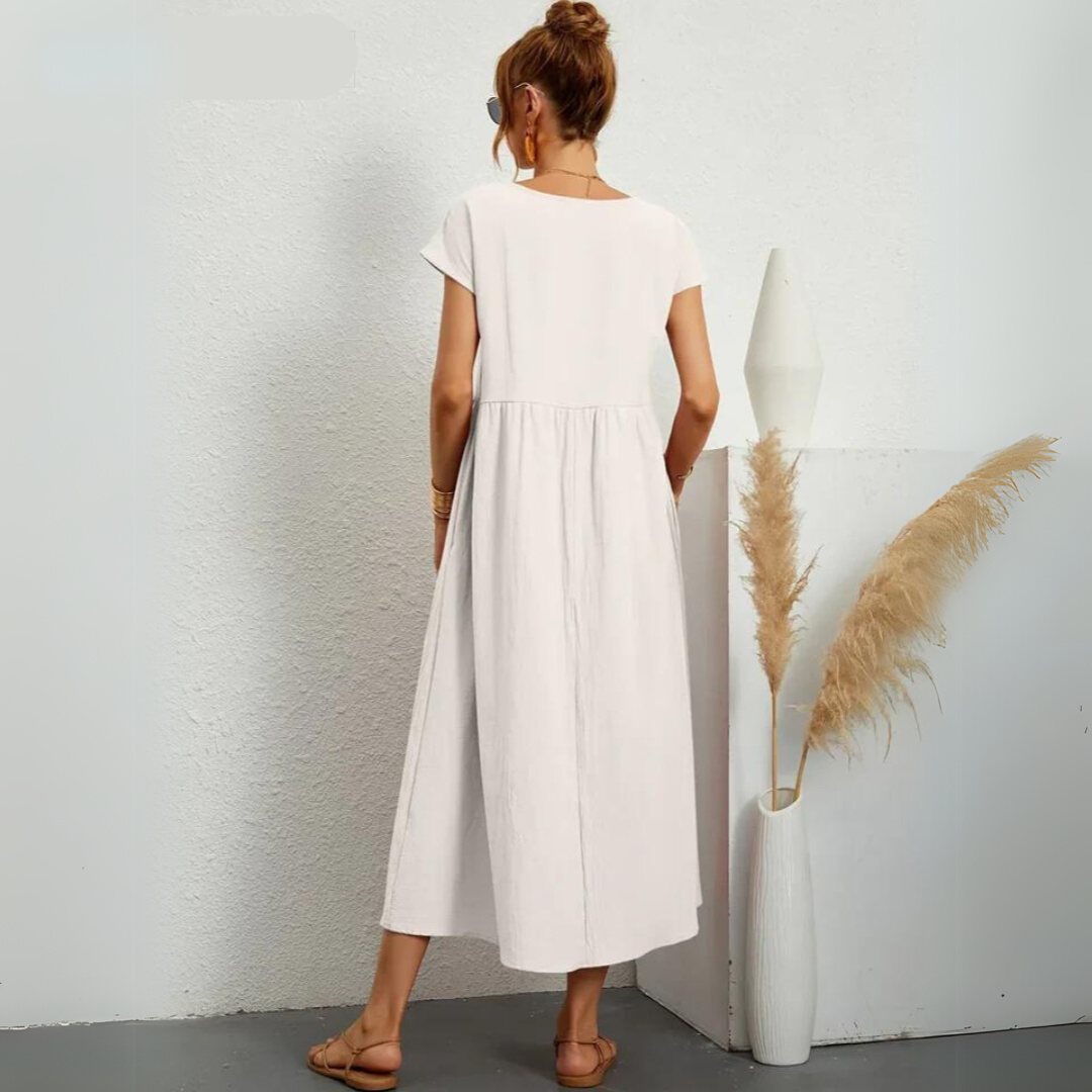 Isla – 100% Pure Katoenen Casual Midi-jurk