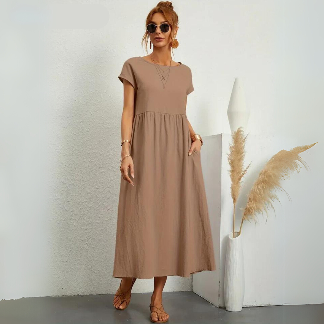 Isla – 100% Pure Katoenen Casual Midi-jurk
