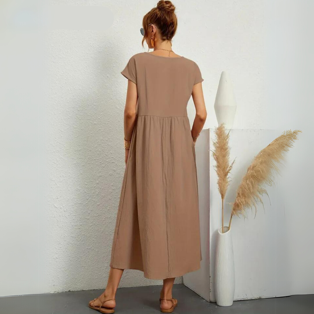 Isla – 100% Pure Katoenen Casual Midi-jurk