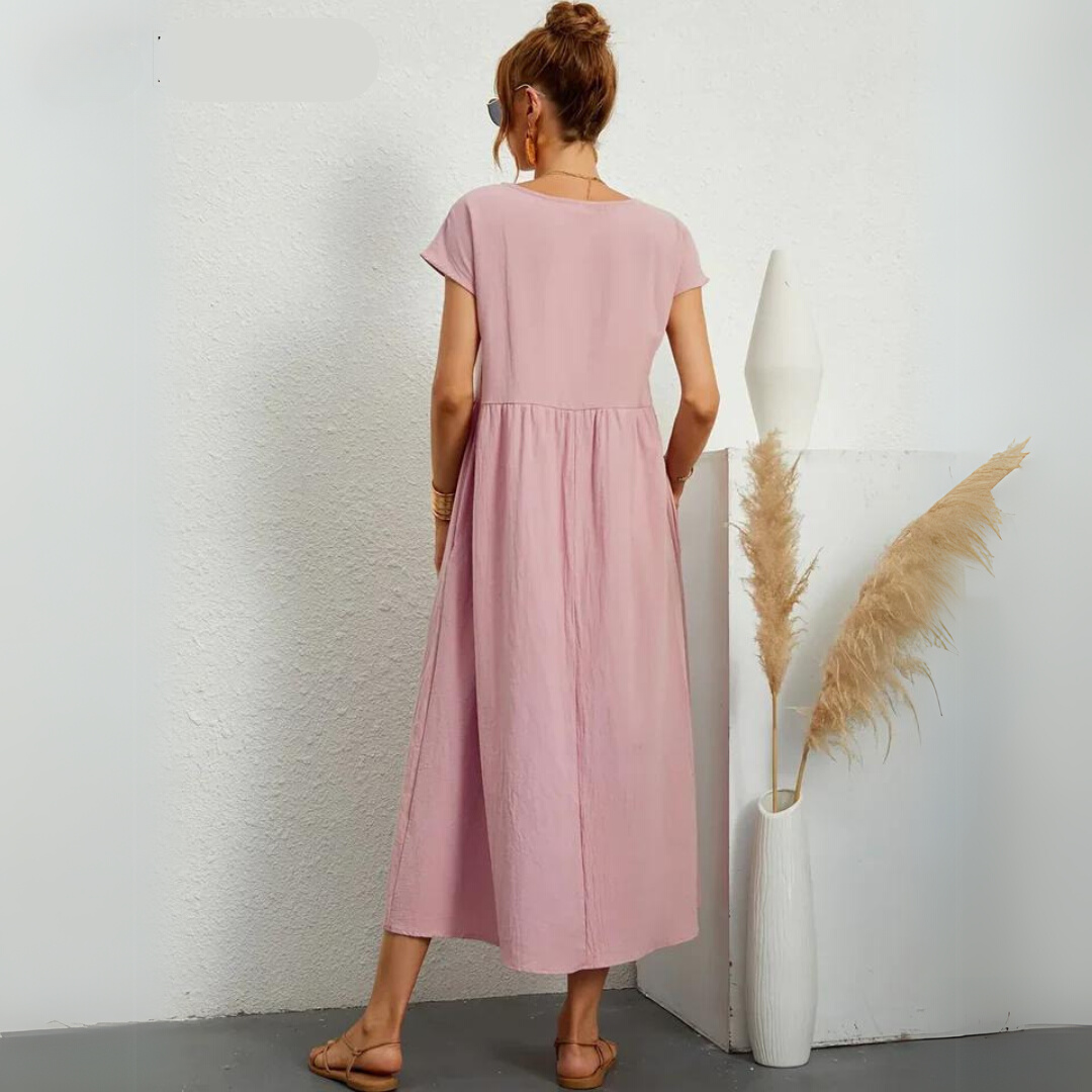 Isla – 100% Pure Katoenen Casual Midi-jurk