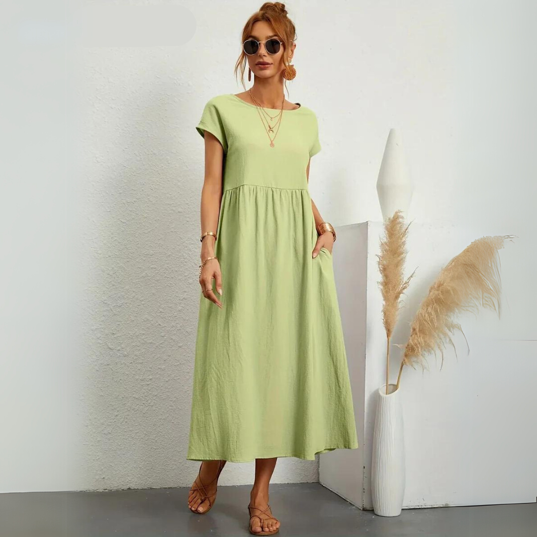 Isla – 100% Pure Katoenen Casual Midi-jurk