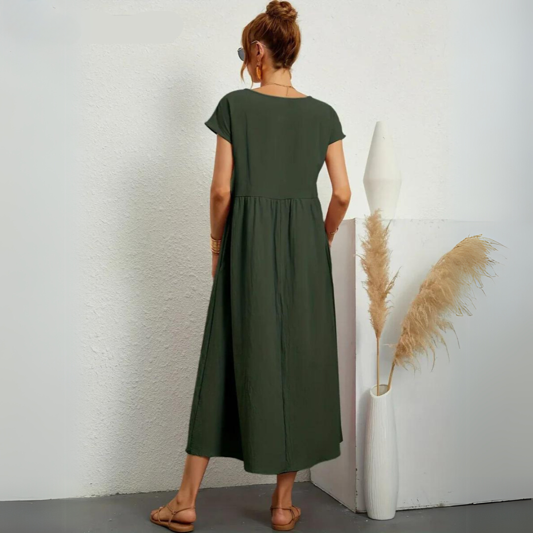 Isla – 100% Pure Katoenen Casual Midi-jurk