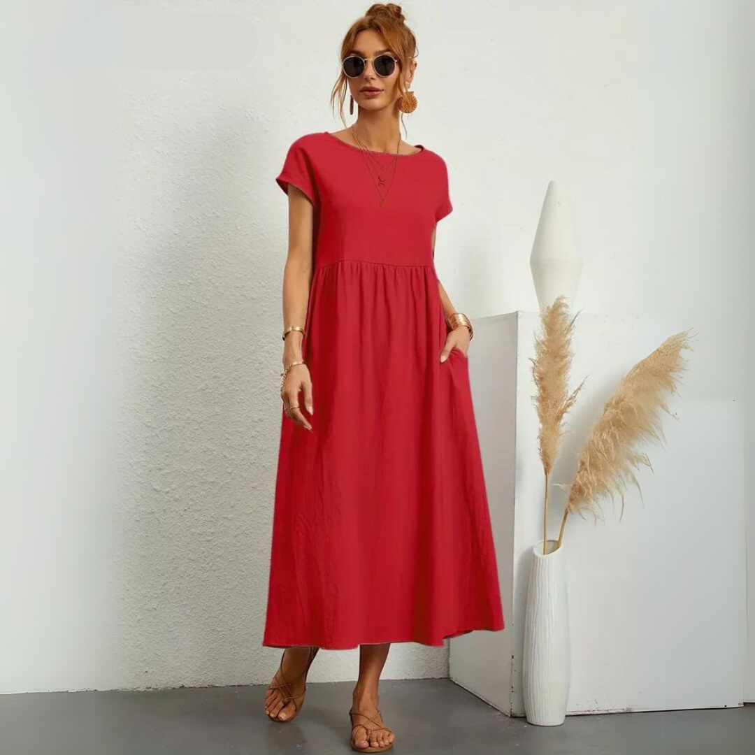 Isla – 100% Pure Katoenen Casual Midi-jurk