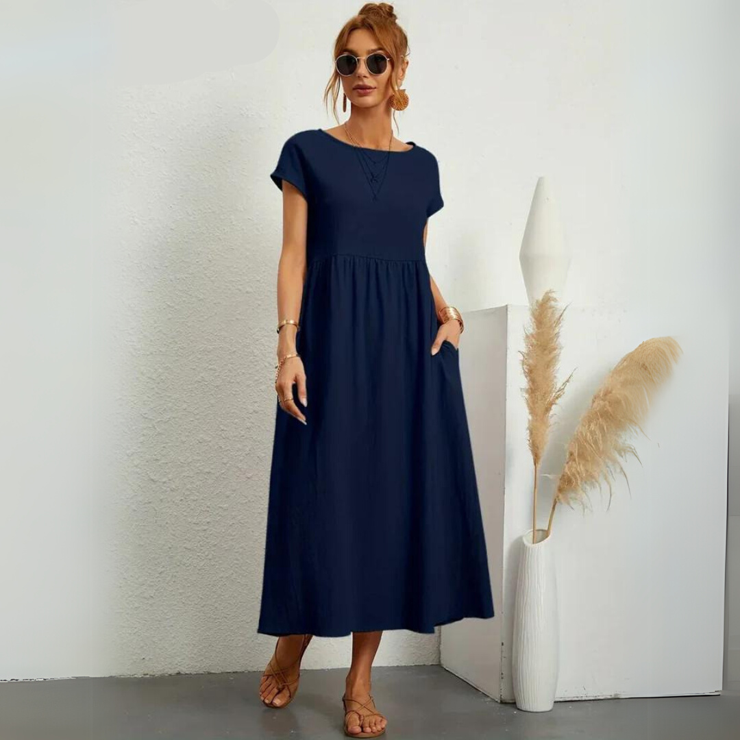 Isla – 100% Pure Katoenen Casual Midi-jurk