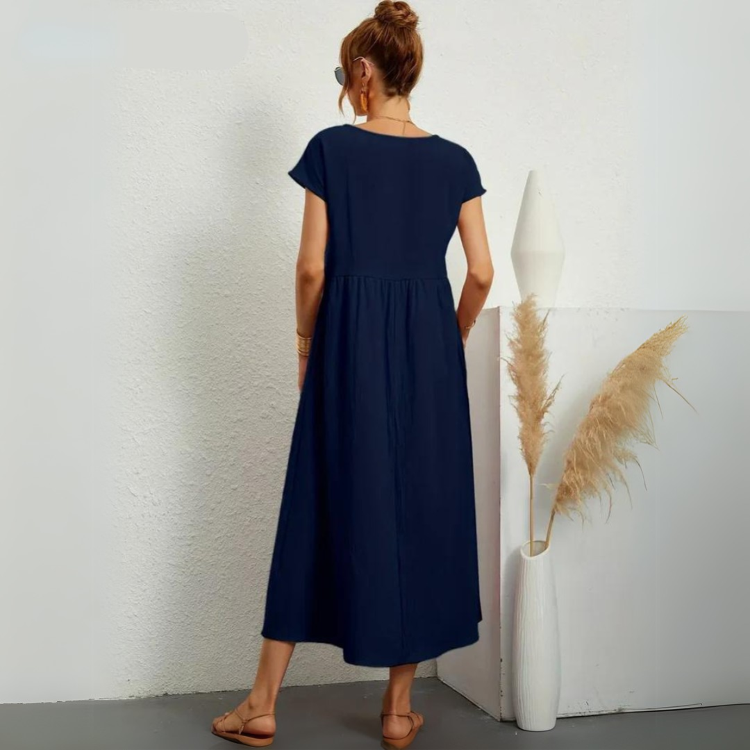 Isla – 100% Pure Katoenen Casual Midi-jurk