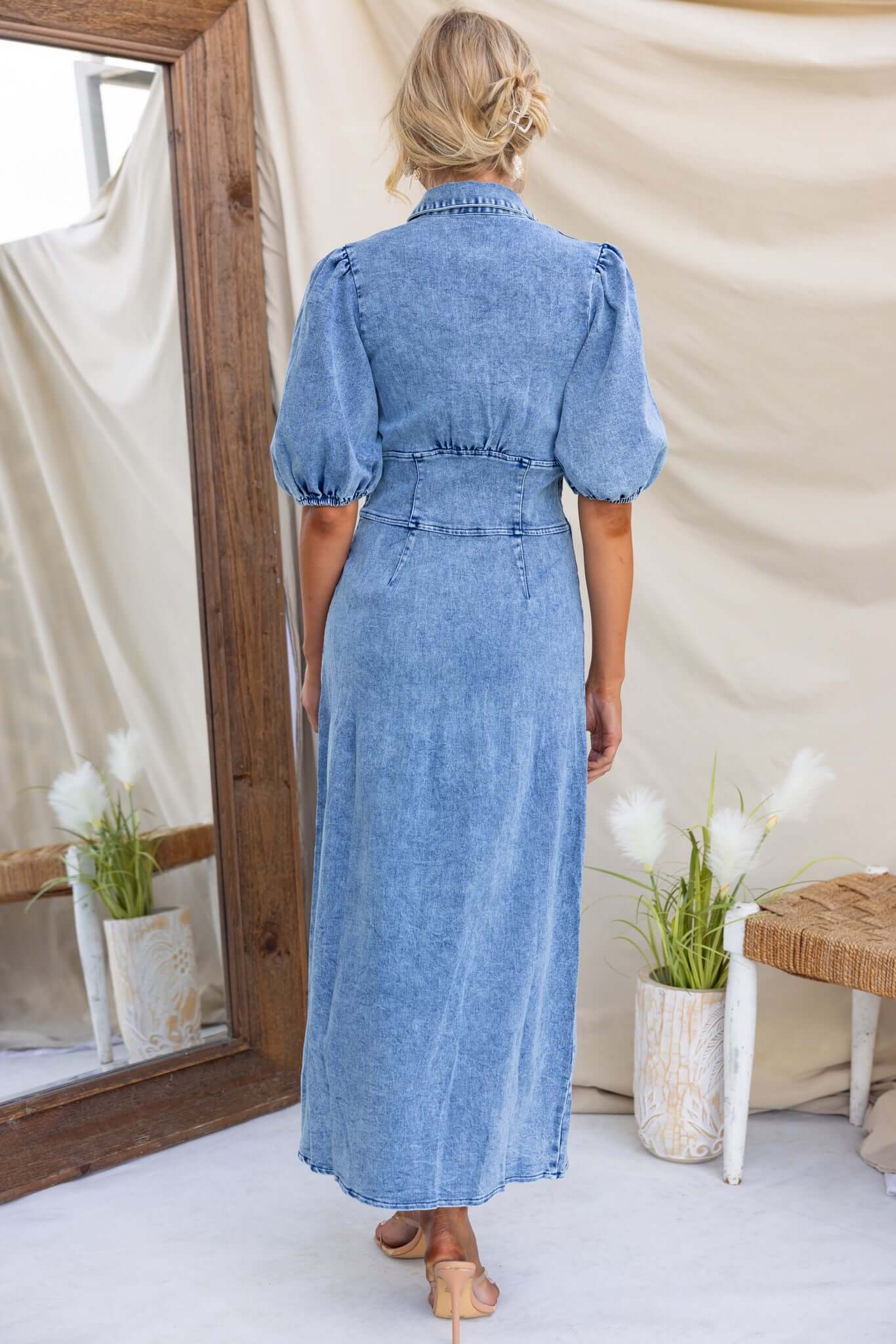 Brinna Denim Midi Jurk