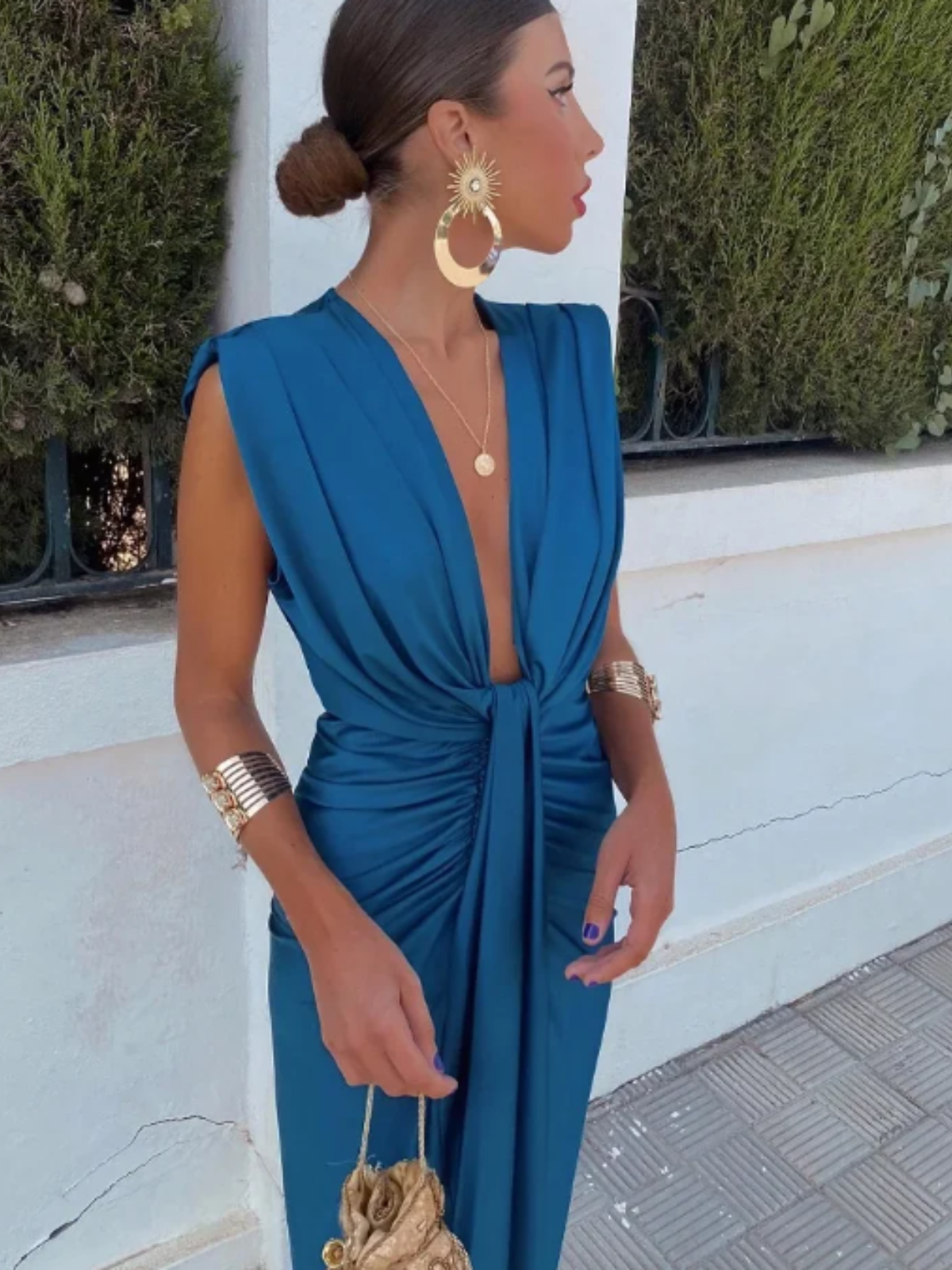 Crocetta™ | Elegante Diepe Halslijn Jurk