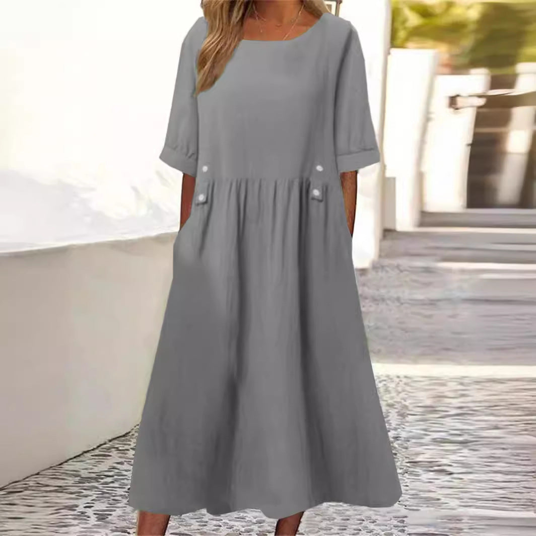 Aida™ - Midi-jurk met Knopaccent