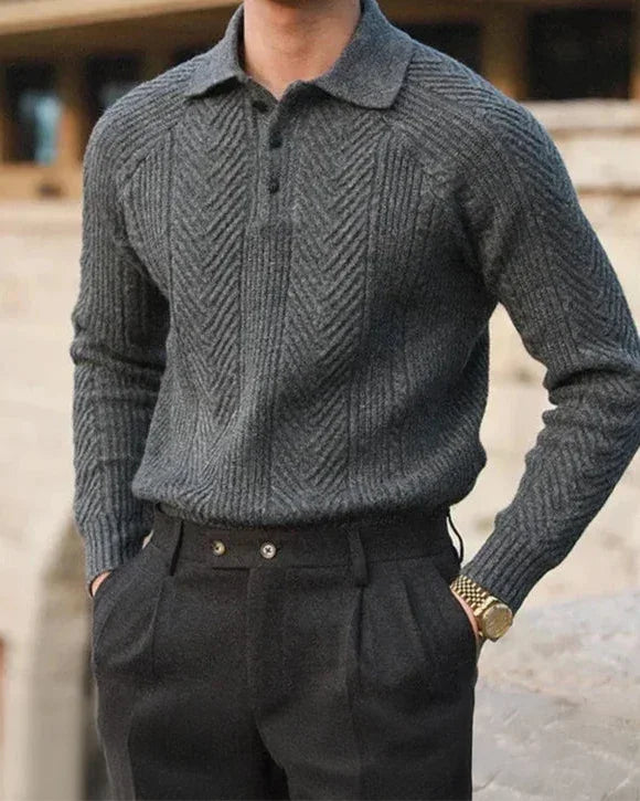 Laurent - Lange Mouwen Gebreide Polo