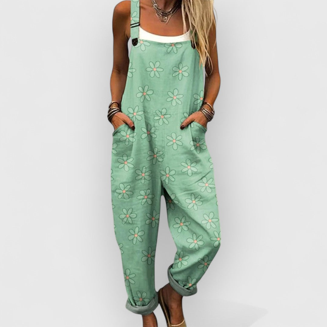 Ada | Vintage bloemenoverall van premium stof