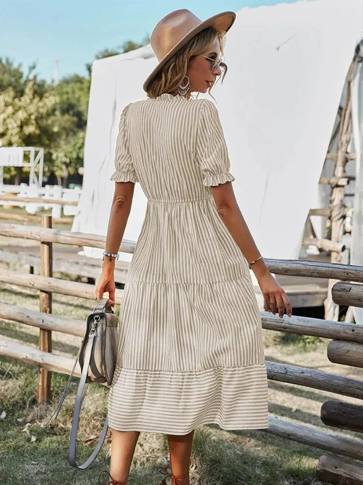 COASTAL BELLE | RUFFLE V-HALS JURK