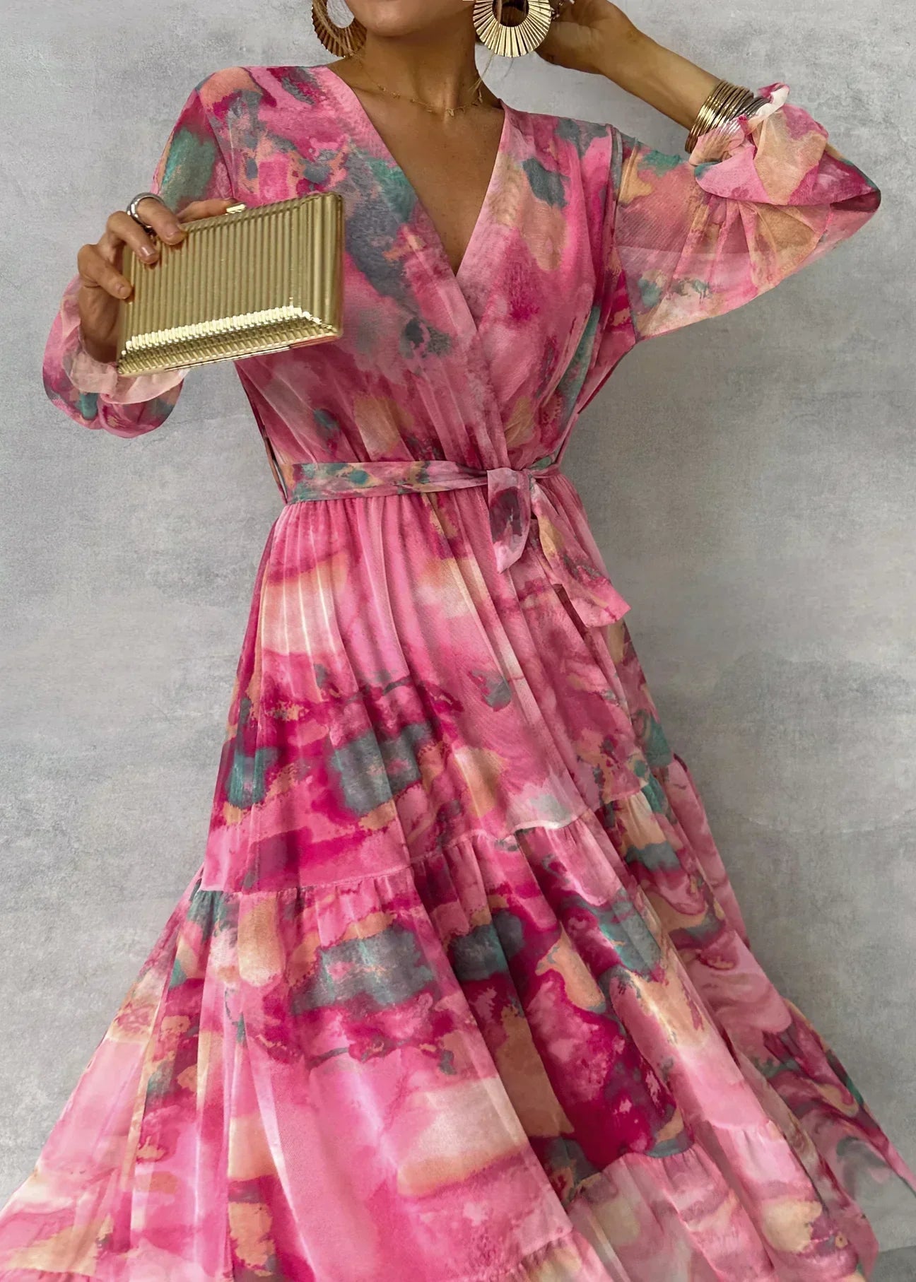 Amber - Bloemen Maxi Jurk