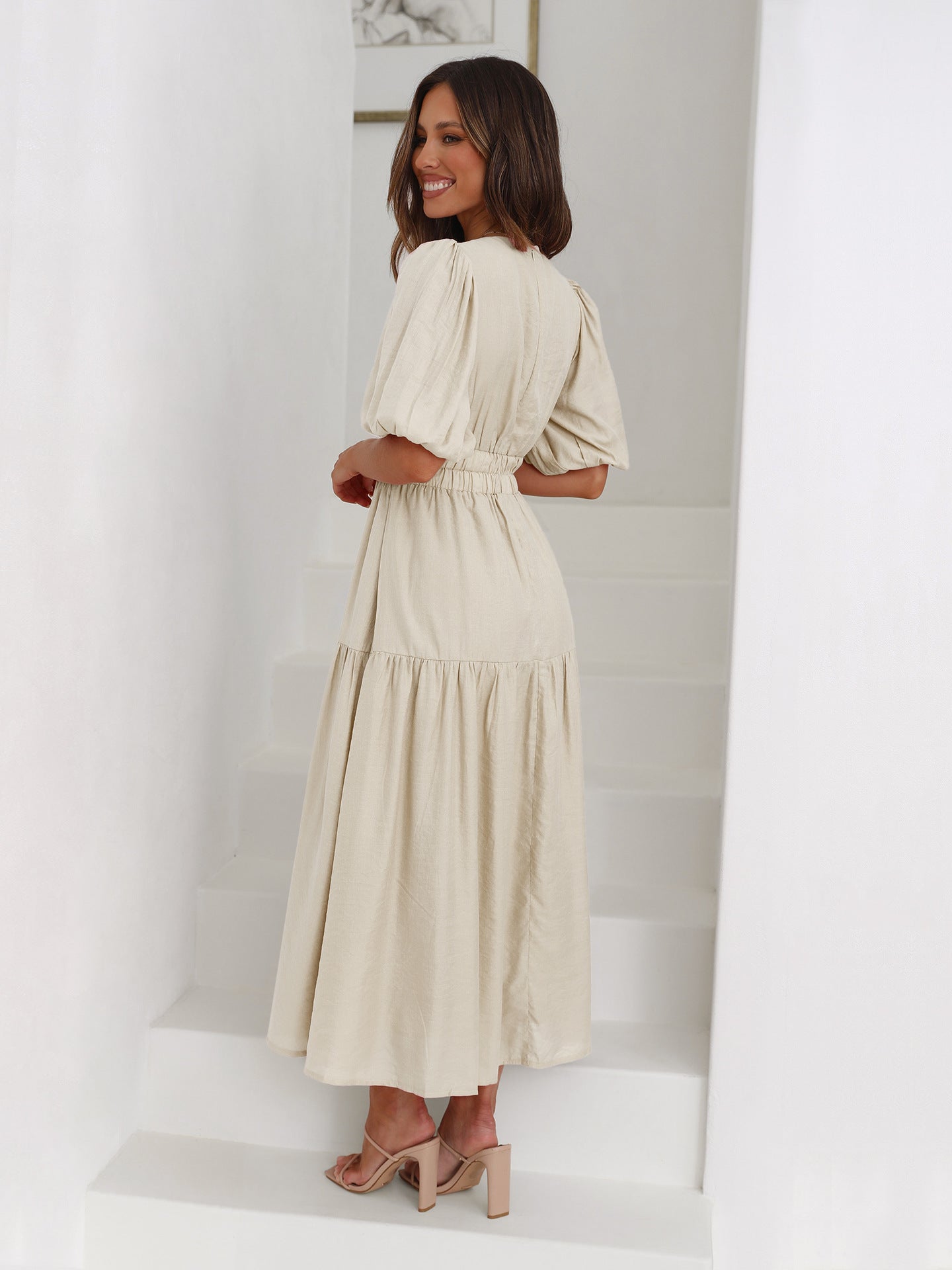 Bethany | Jurk met Pofmouwen