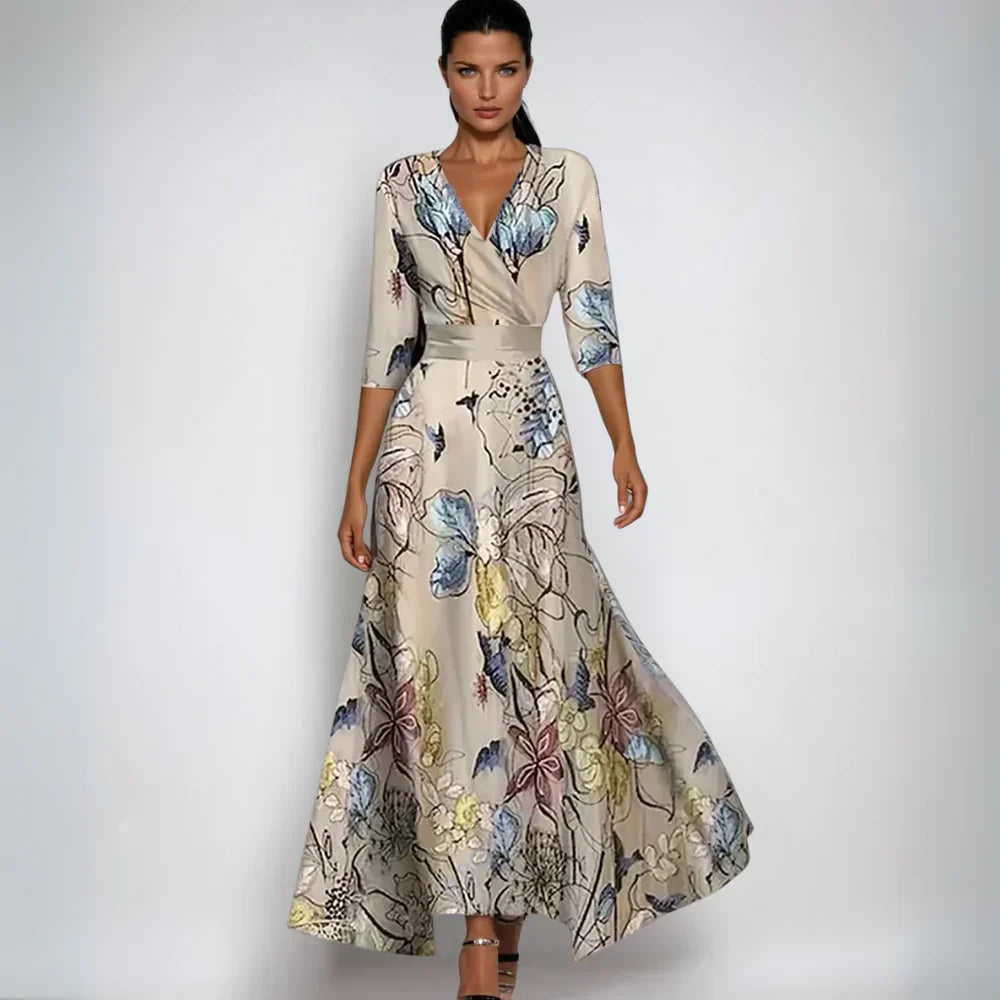 Emili bloemenprint wikkelmaxi-jurk