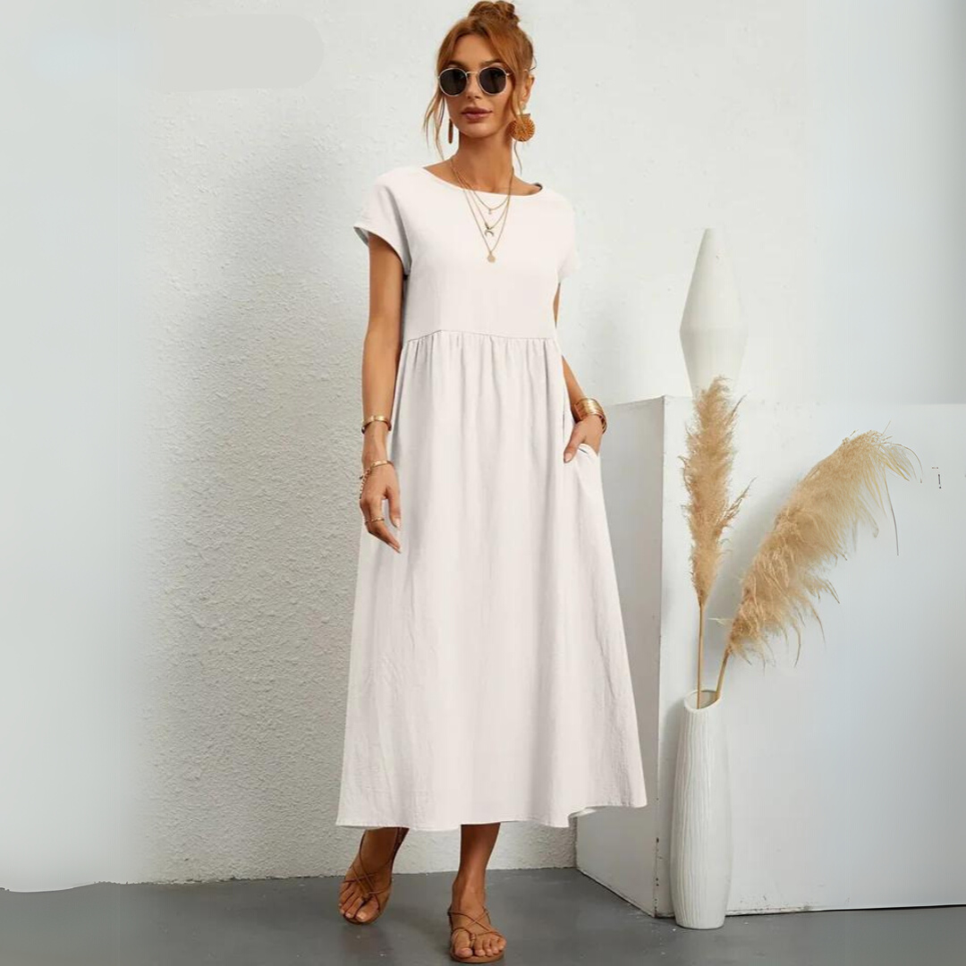 Isla – 100% Pure Katoenen Casual Midi-jurk