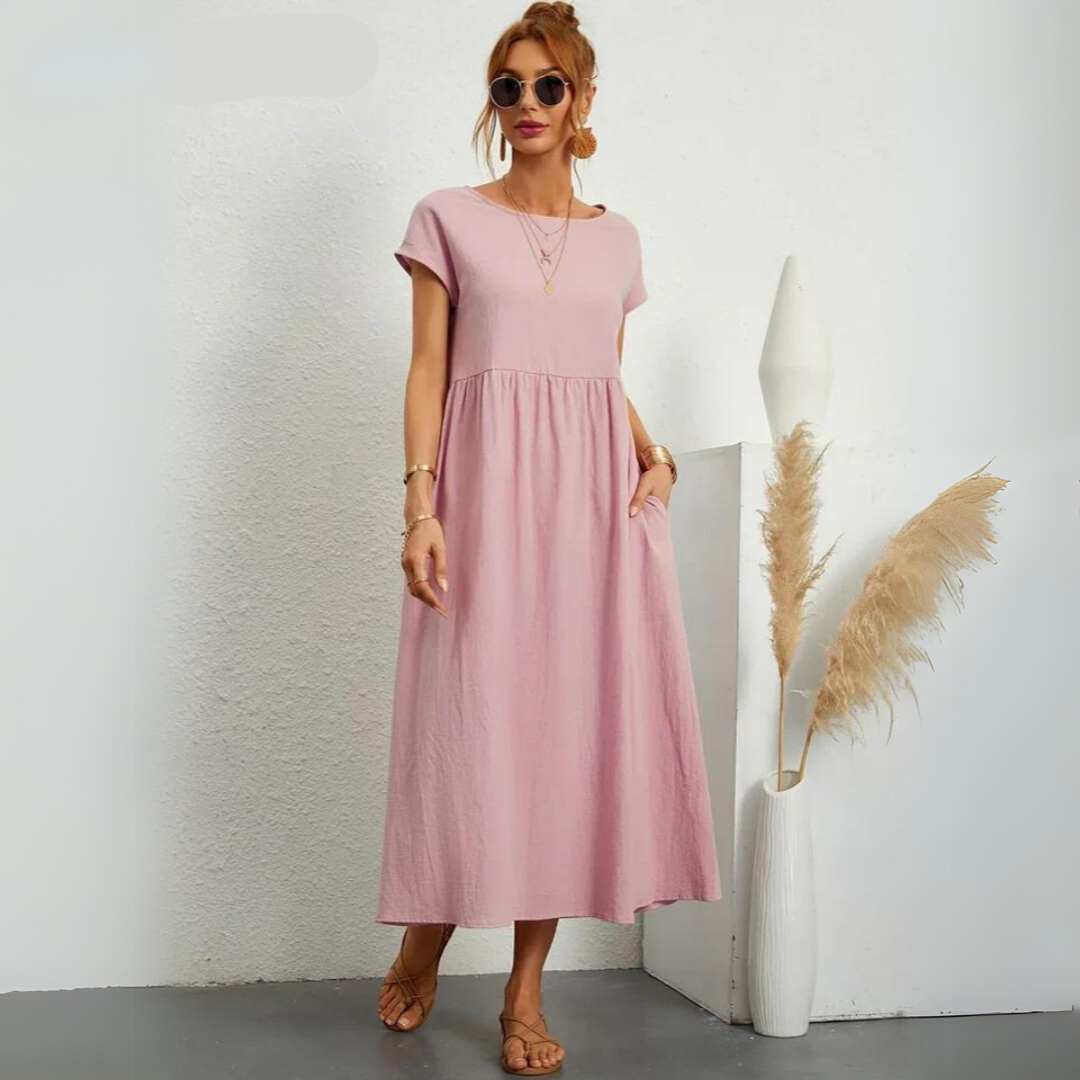 Isla – 100% Pure Katoenen Casual Midi-jurk
