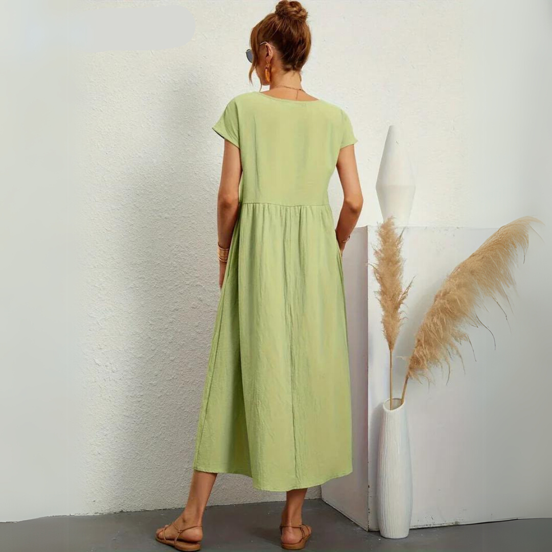 Isla – 100% Pure Katoenen Casual Midi-jurk