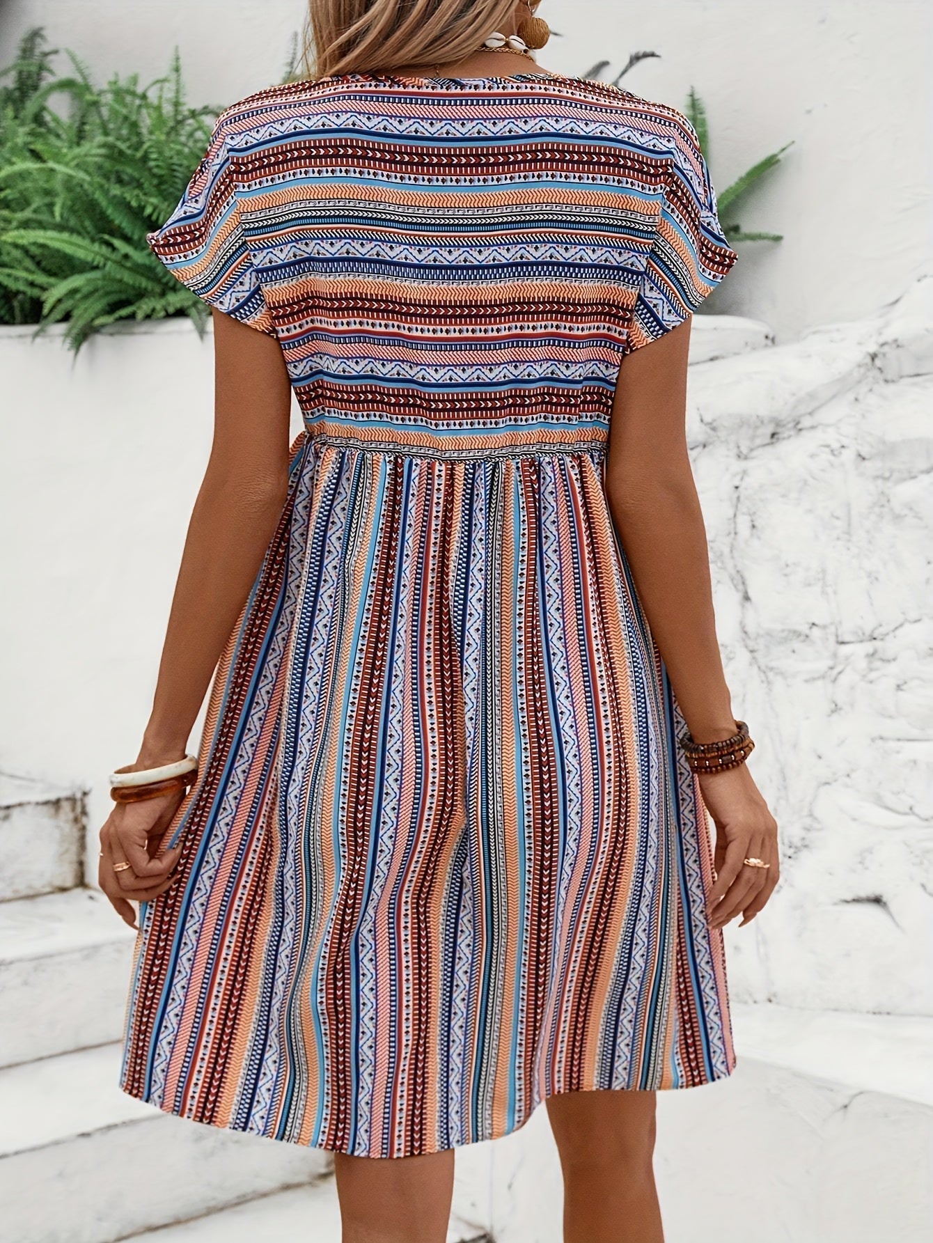Agnes™ - Gestreepte Boho Stijl Jurk