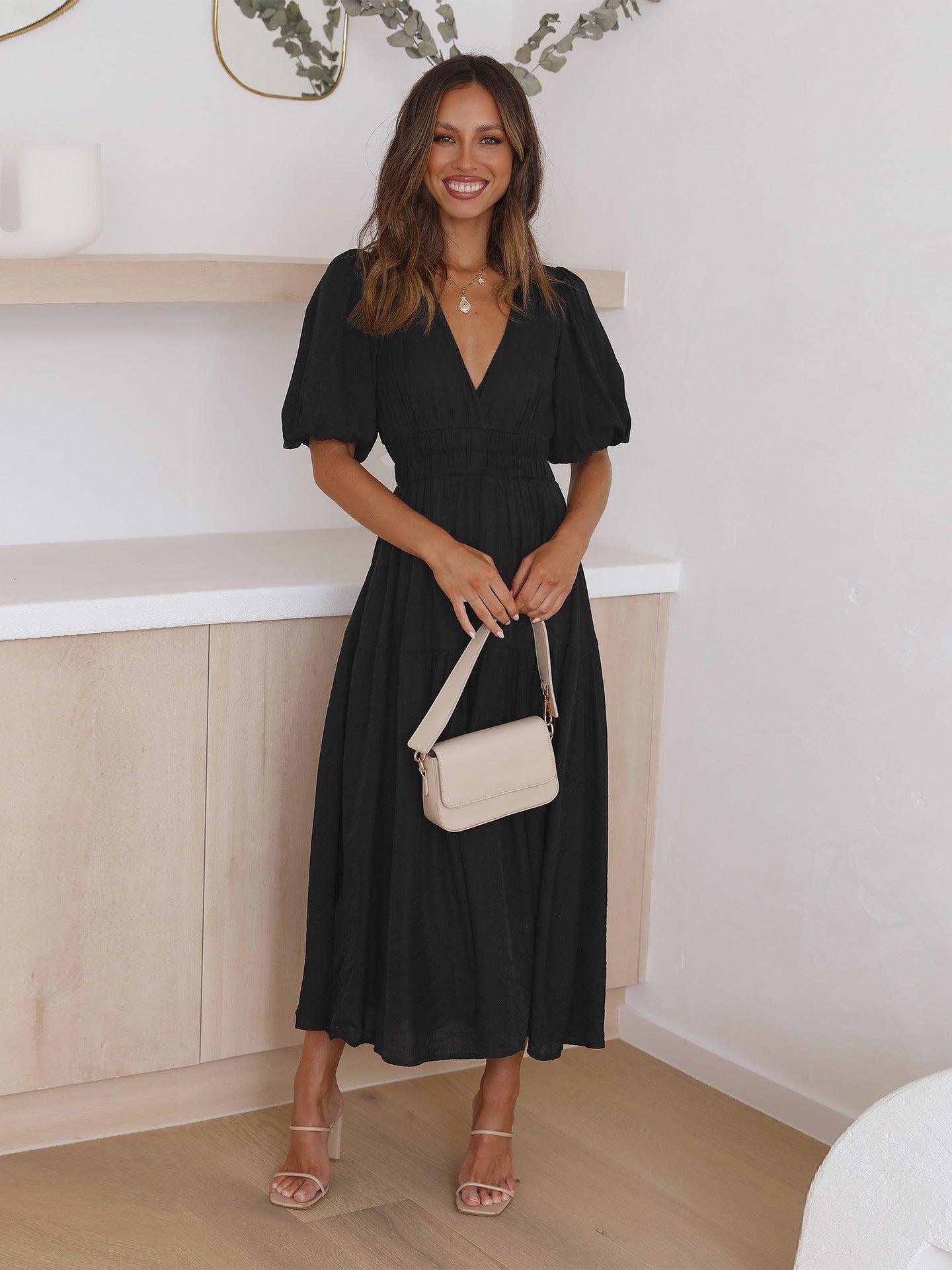 Bethany | Jurk met Pofmouwen