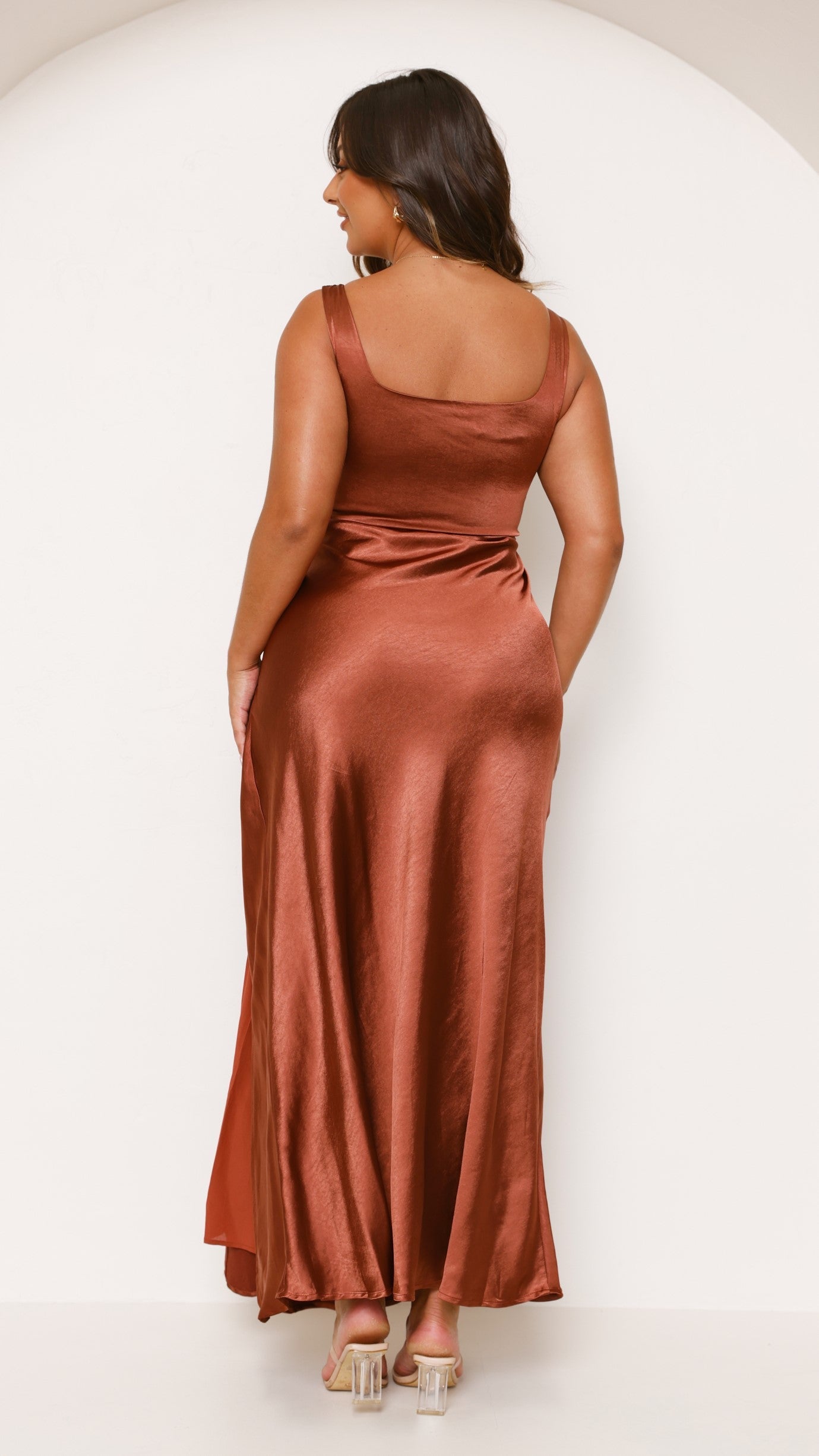 Alaria Maxi Jurk - Roest
