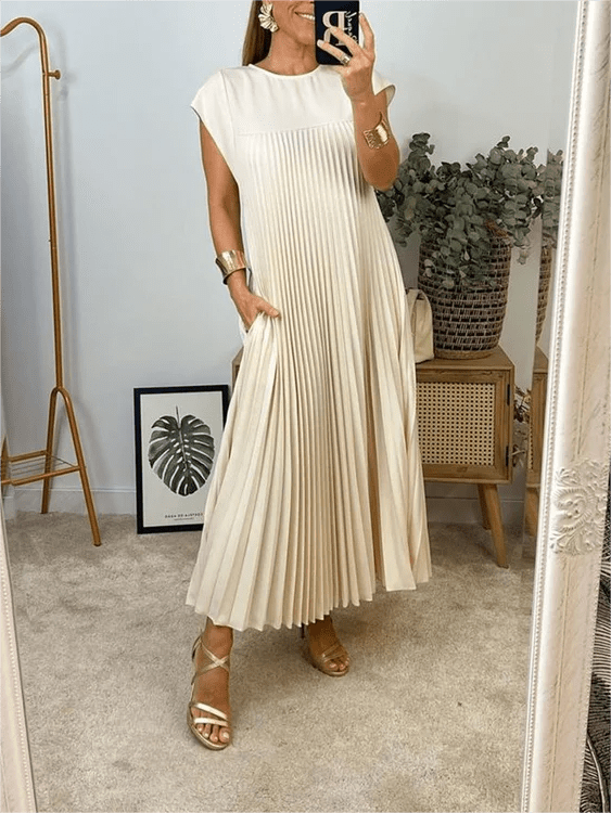 Sandra | Geplooide Elegante Jurk