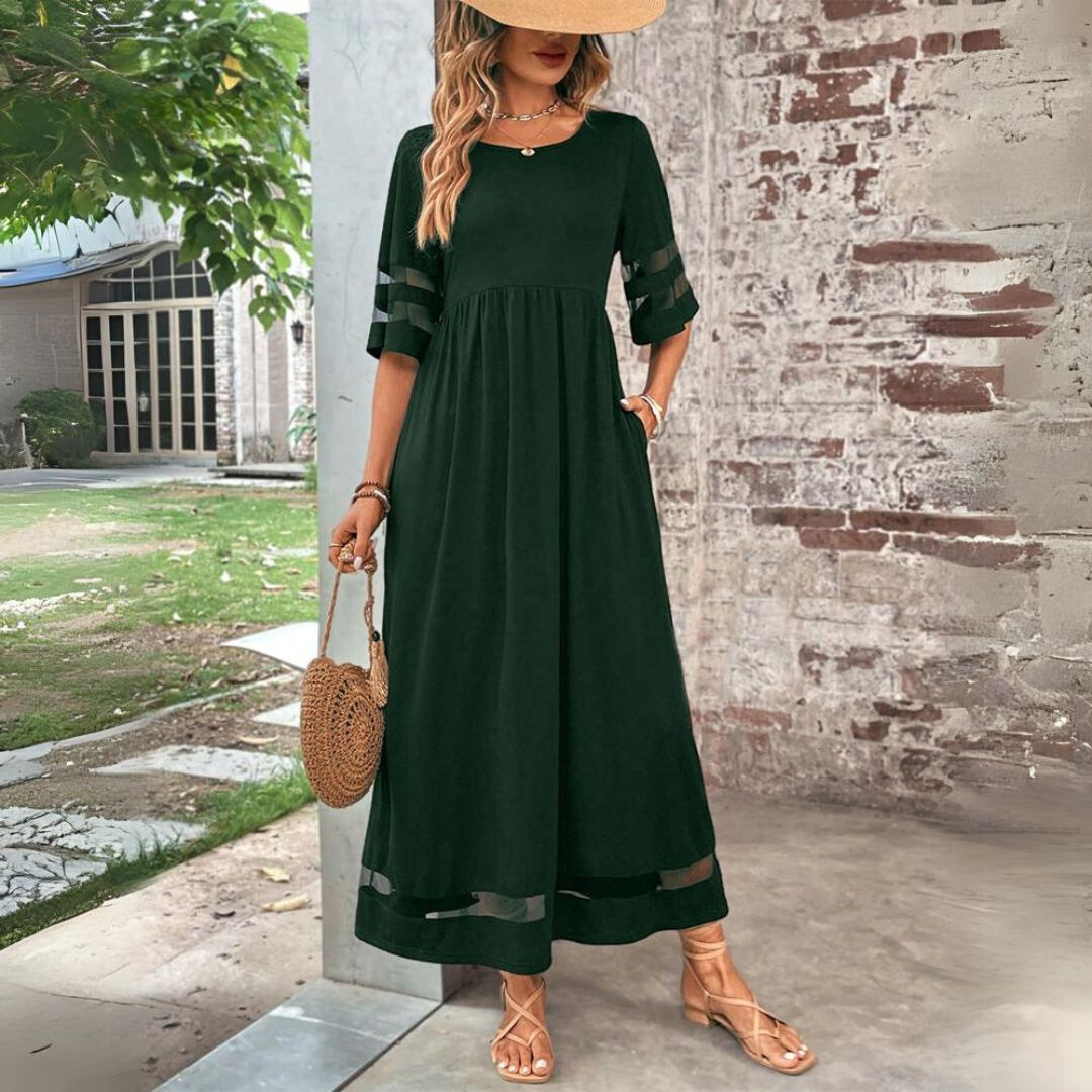 Adeline | Taille-flatterende jurk met transparante accenten