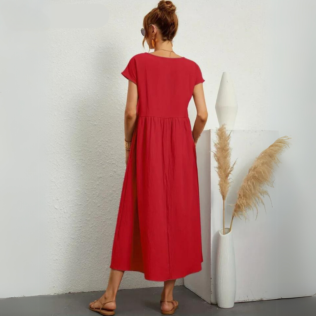 Isla – 100% Pure Katoenen Casual Midi-jurk