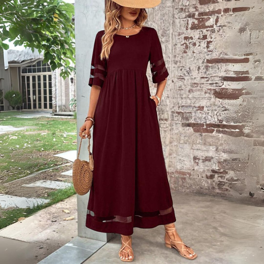 Adeline | Taille-flatterende jurk met transparante accenten