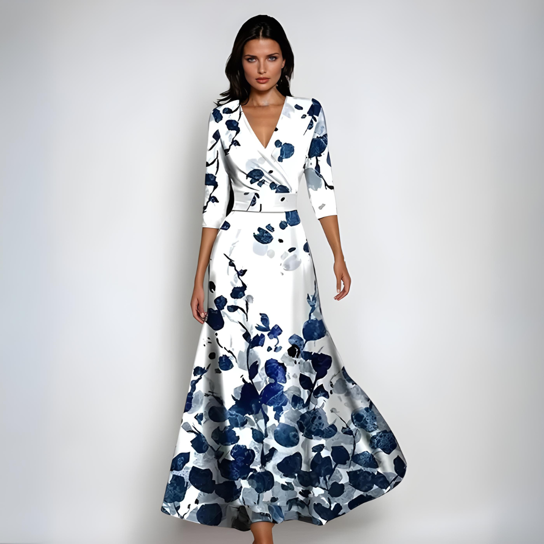Emili bloemenprint wikkelmaxi-jurk