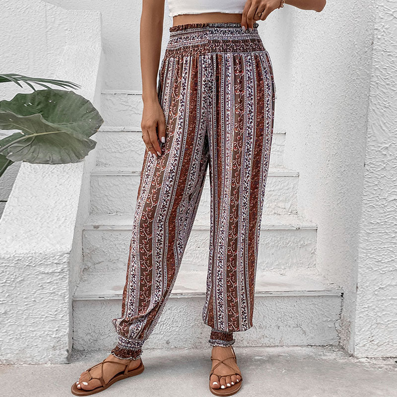 Ember | Geprinte Leg Tied Lantern Broek
