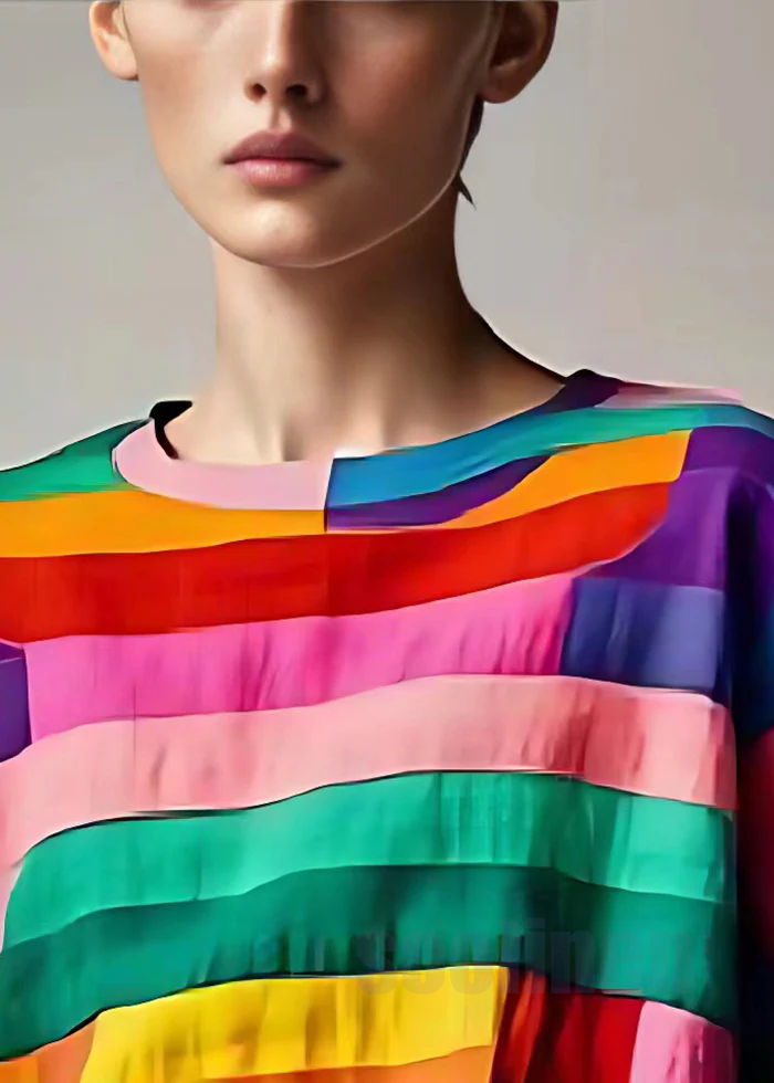Aangesloten Multikleur Gestreepte Patchwork Katoenen Tank Zomer
