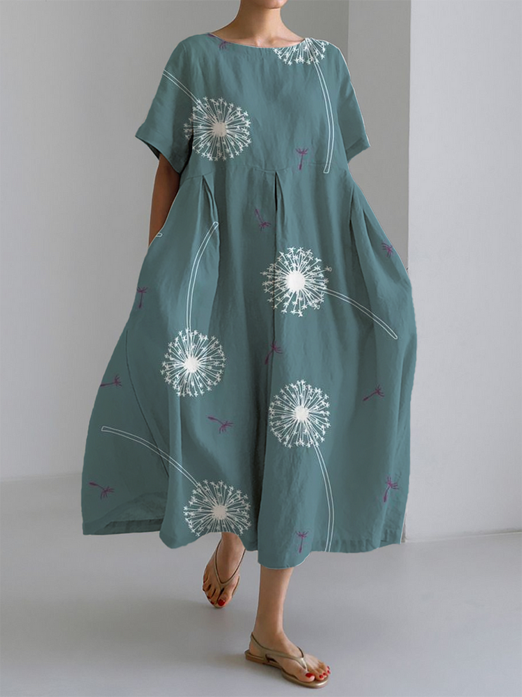 Gabriella | Maxi Zomerjurk met Veerprint