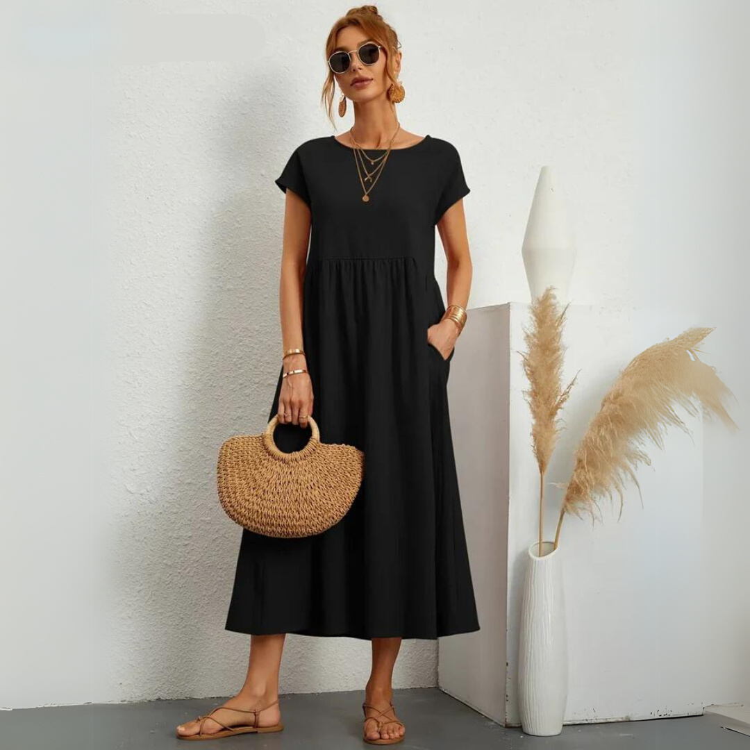 Isla – 100% Pure Katoenen Casual Midi-jurk