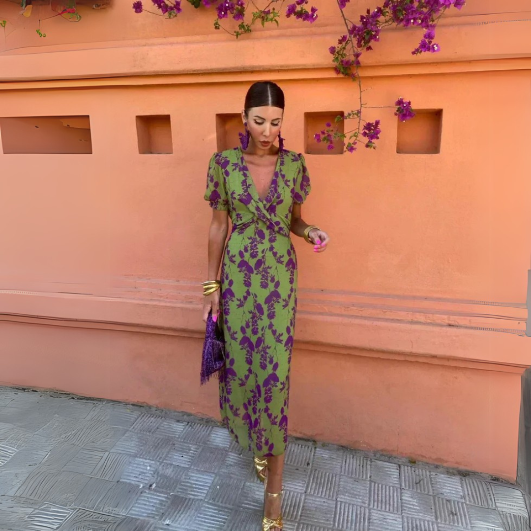 Danielle™ | Bloemen Midi Jurk voor Dames