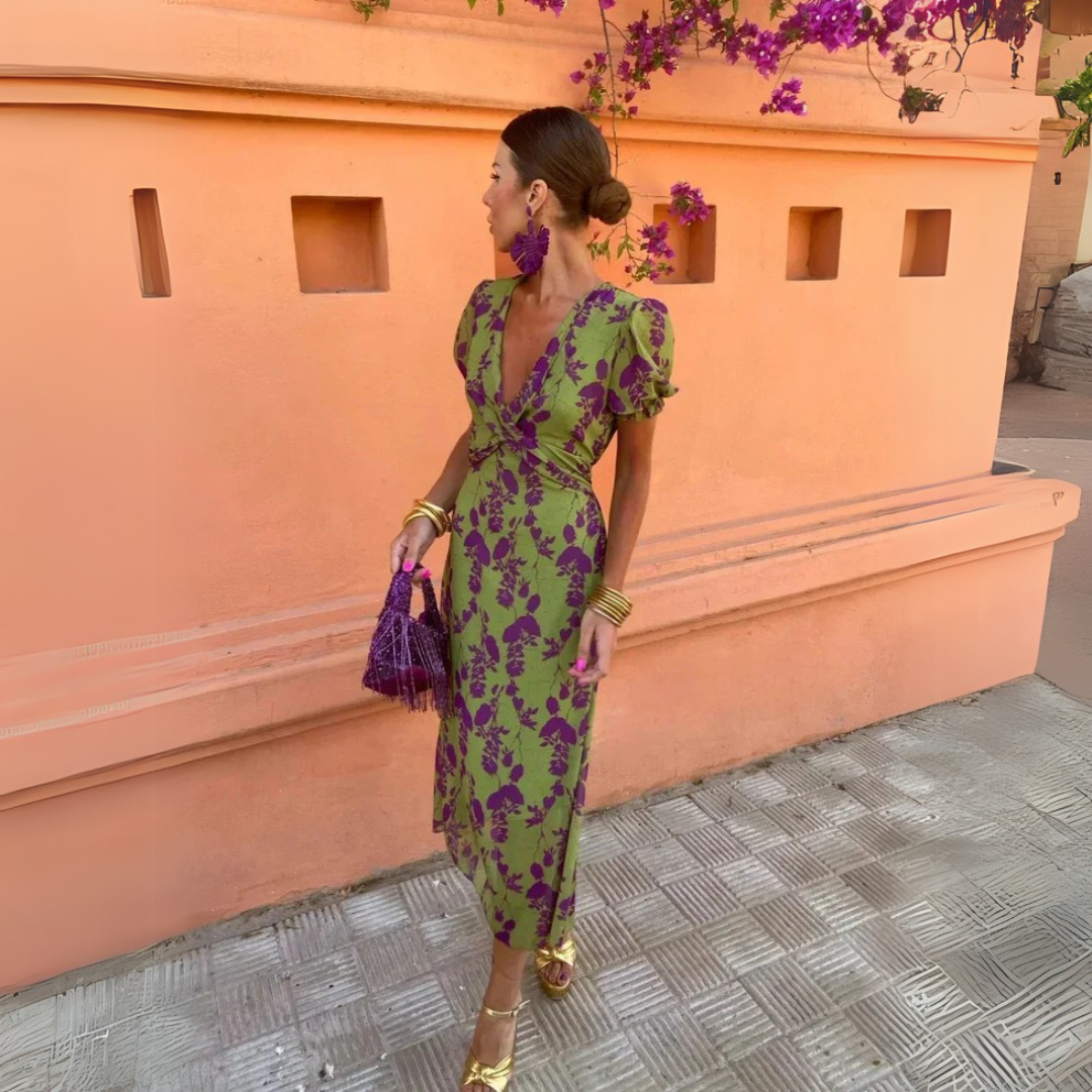 Danielle - Bloemen Midi Jurk