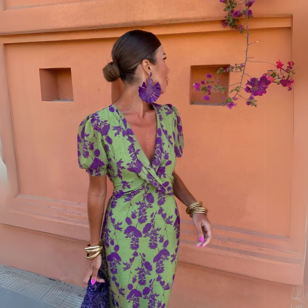 Danielle™ | Bloemen Midi Jurk voor Dames