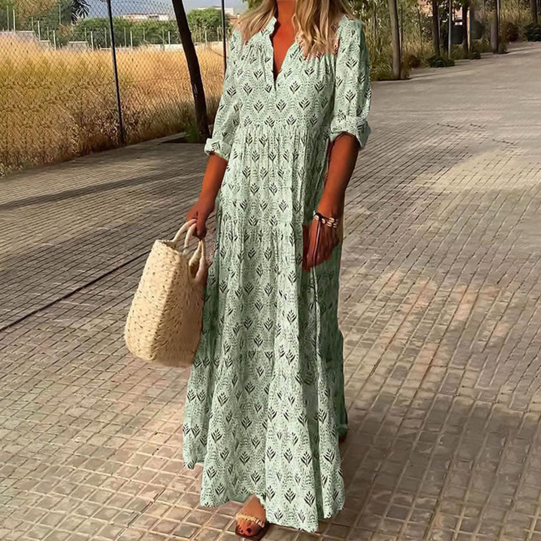 Alexa - Elegante Vloeiende Boho Maxi Jurk