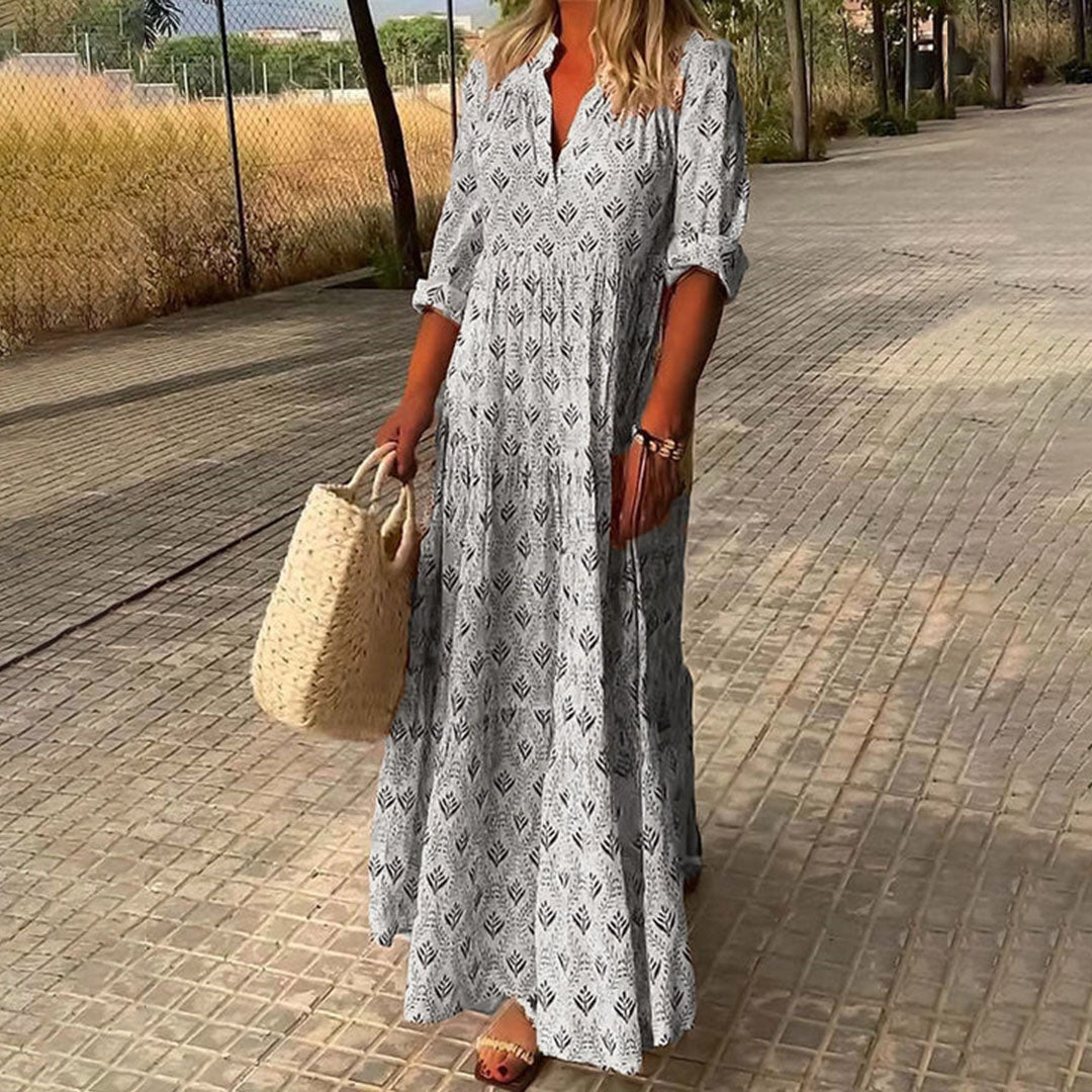 Alexa - Elegante Vloeiende Boho Maxi Jurk