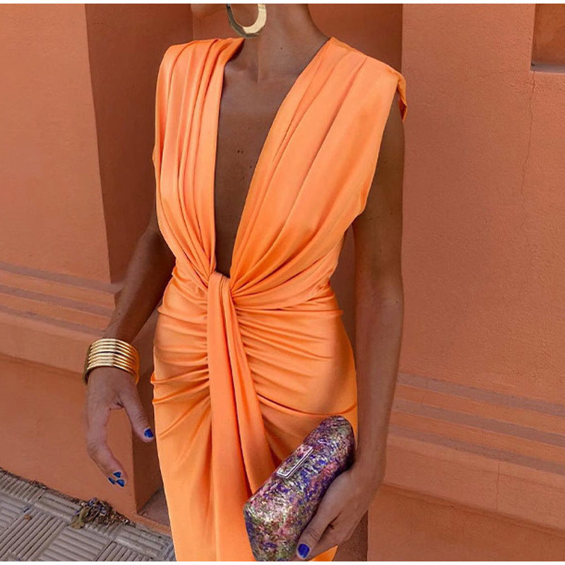 Crocetta™ | Elegante Diepe Halslijn Jurk