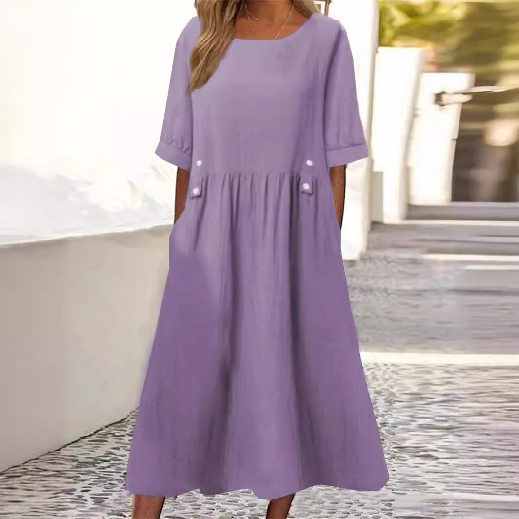 Aida™ - Midi-jurk met Knopaccent