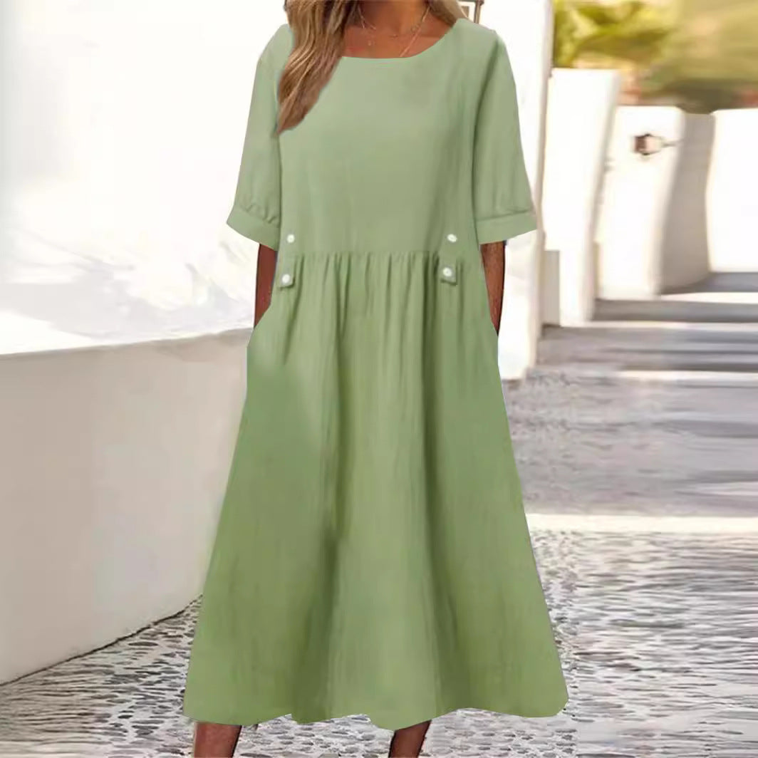 Aida™ - Midi-jurk met Knopaccent