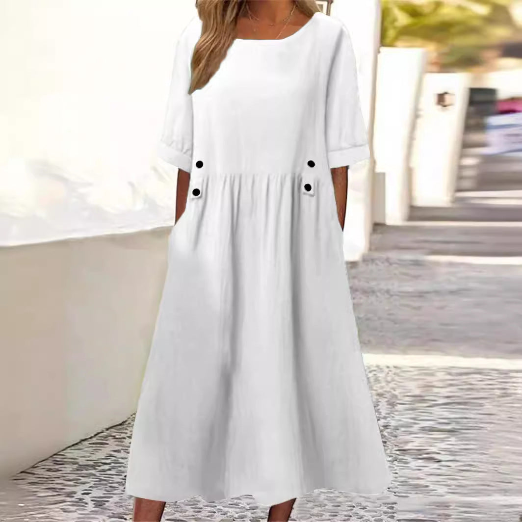 Aida™ - Midi-jurk met Knopaccent