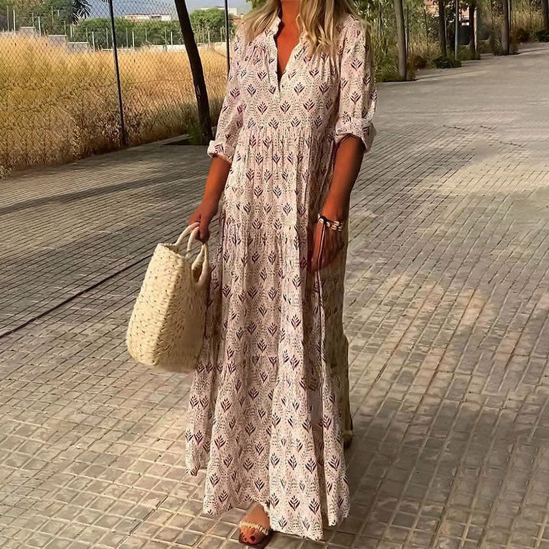 Alexa - Elegante Vloeiende Boho Maxi Jurk