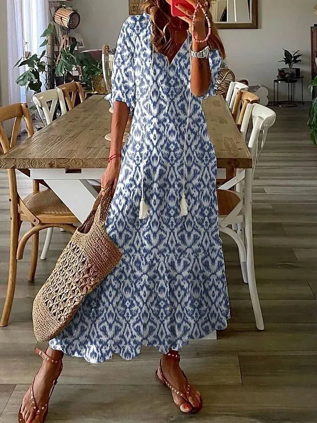 Agnieszka – Boho Kjole med Løs Pasform