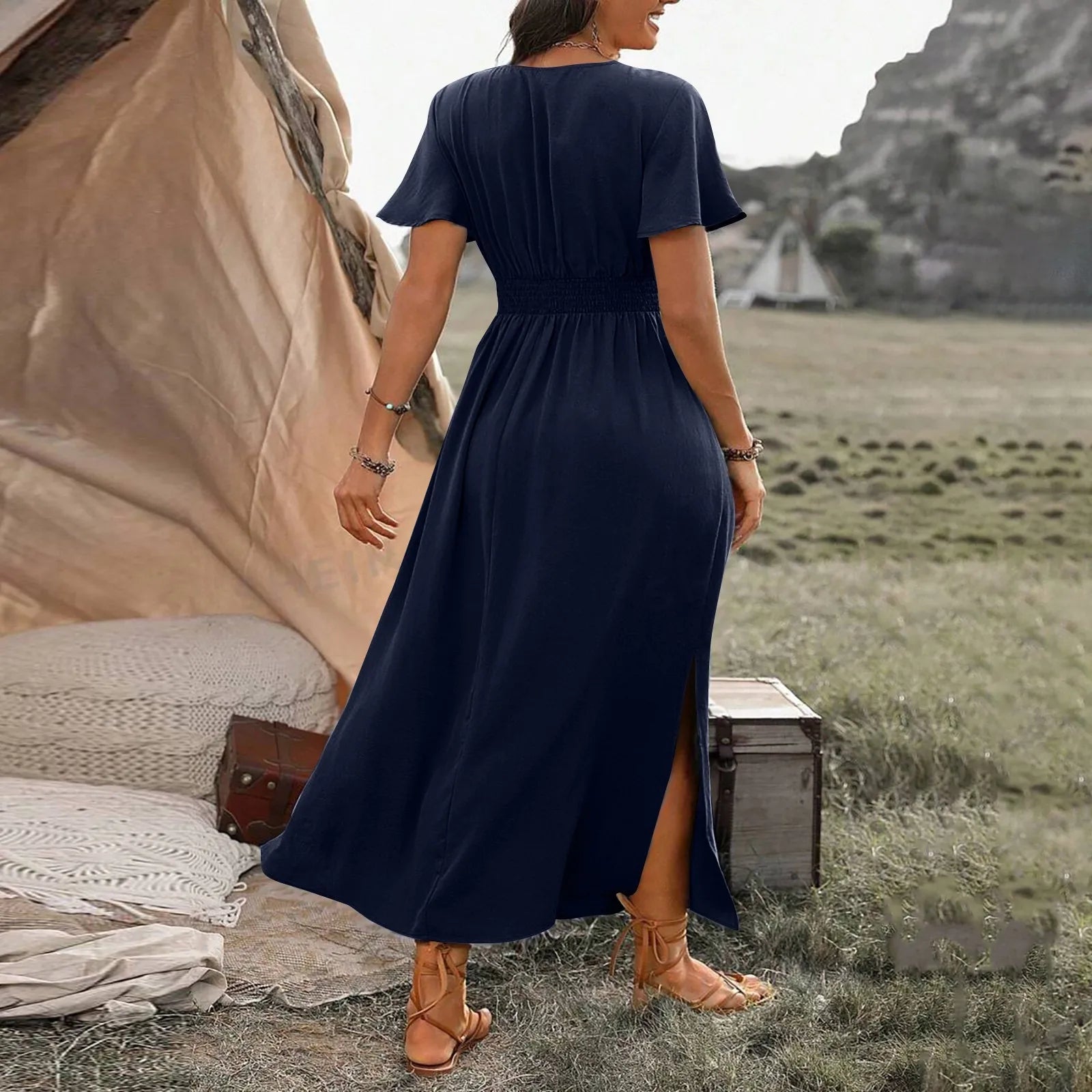 ALANA | Elegante Maxi-jurk met Buikbedekking