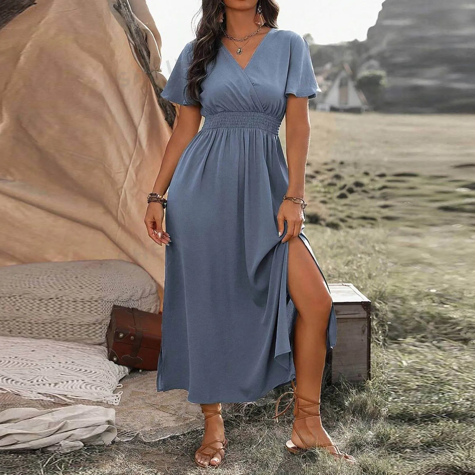 ALANA | Elegante Maxi-jurk met Buikbedekking